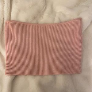 Pink ribbed tube top